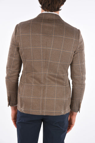 Blazer Windowpane Check con Tasche a Toppa