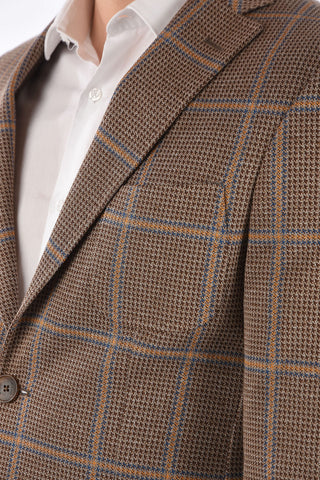 Blazer Windowpane Check con Tasche a Toppa