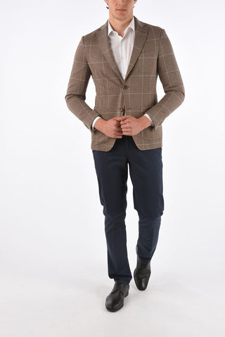 Blazer Windowpane Check con Tasche a Toppa