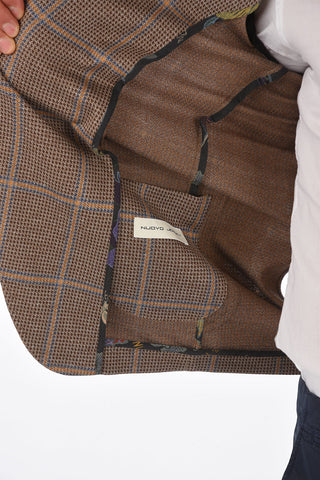 Blazer Windowpane Check con Tasche a Toppa