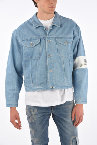 Denim Jacket with Logoed Band