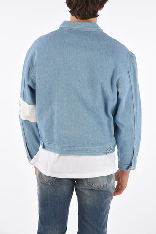 Denim Jacket with Logoed Band