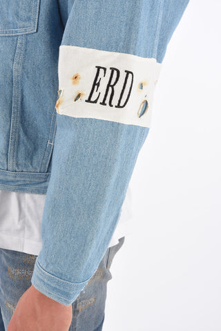 Denim Jacket with Logoed Band