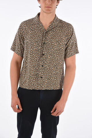 camicia stampa ghepardo a manica corta