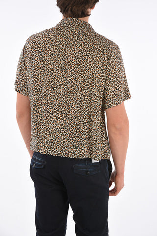 camicia stampa ghepardo a manica corta
