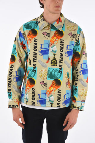 printed full zip outerwear jacket