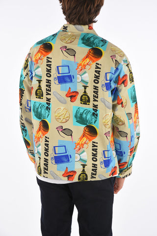 printed full zip outerwear jacket