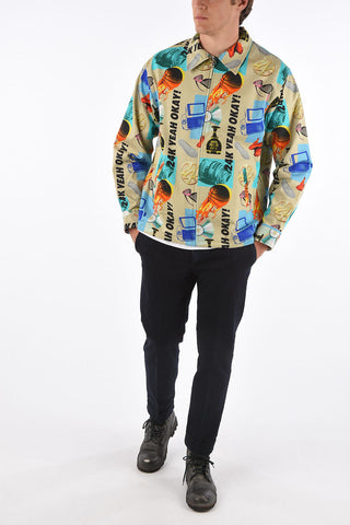 printed full zip outerwear jacket
