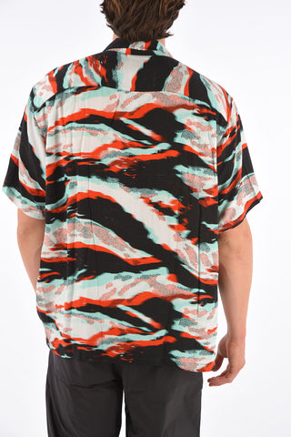camicia fantasia astratta a manica corta