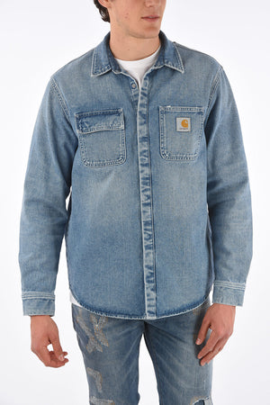 Denim SELLINAC Overshirt with Hidden Snap Buttons