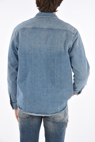 Overshirt in Denim SELLINAC con Abbottonatura a Pressione Nascosta 