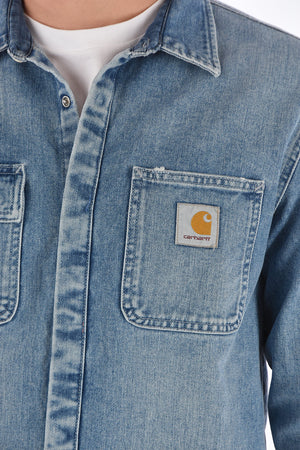 Denim SELLINAC Overshirt with Hidden Snap Buttons