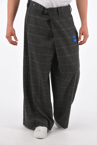 overcheck herringbone oversize fit pants