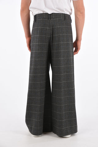 overcheck herringbone oversize fit pants