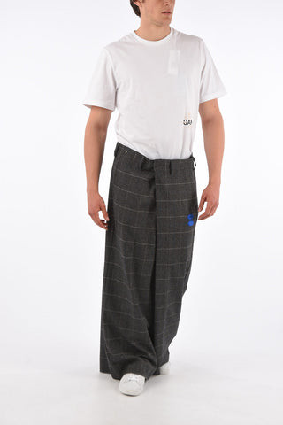 overcheck herringbone oversize fit pants