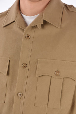 Cotton outerwear jacket with breast pockets