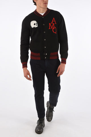 bomber in cotone con bottoni automatici