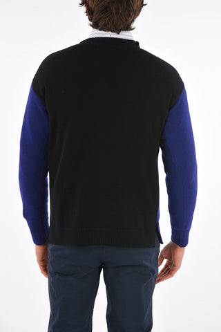 two-tone crew-neck sweater