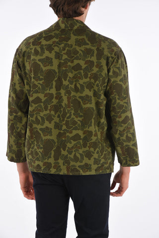 camicia camouflage a manica lunga