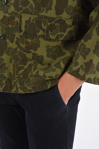 camicia camouflage a manica lunga