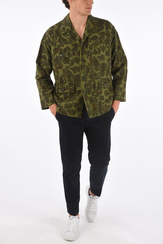 camicia camouflage a manica lunga