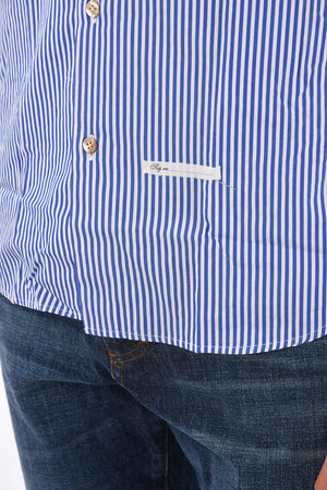 awning striped club collar shirt