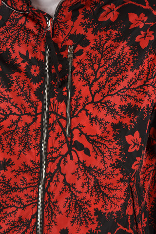 printed outerwear jacket with extractable hood