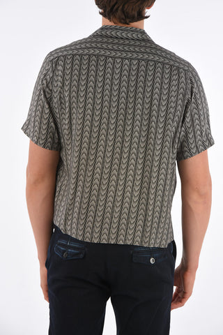 abstract print short sleeve shirt