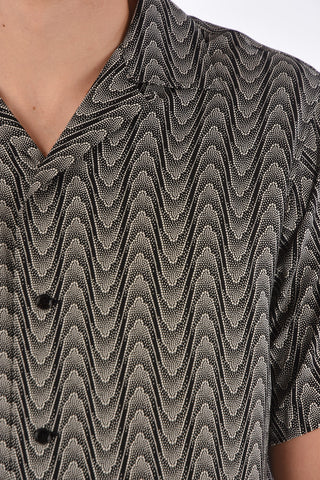 abstract print short sleeve shirt