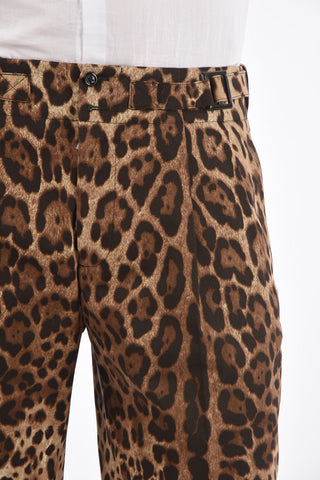 Bermuda Animalier a Doppia Pince con Cintura