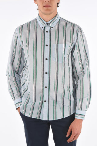 camicia barcode striped button-down