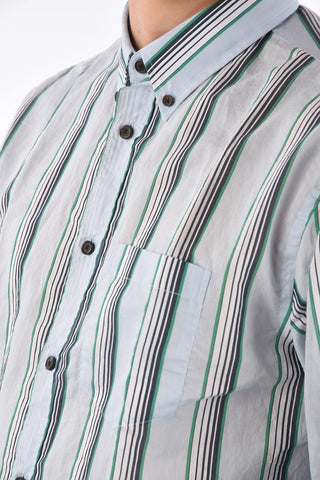 camicia barcode striped button-down