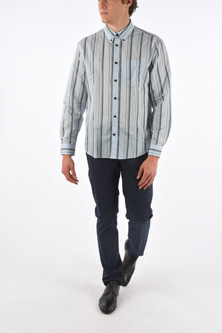 camicia barcode striped button-down
