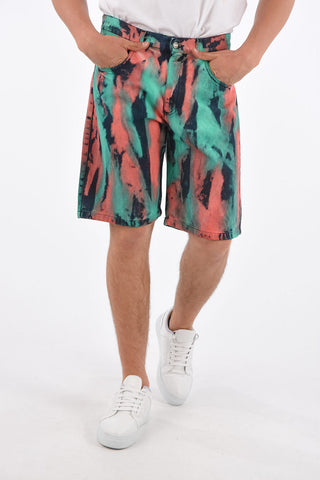 Denim Tie Dye 5 Pocket Shorts 