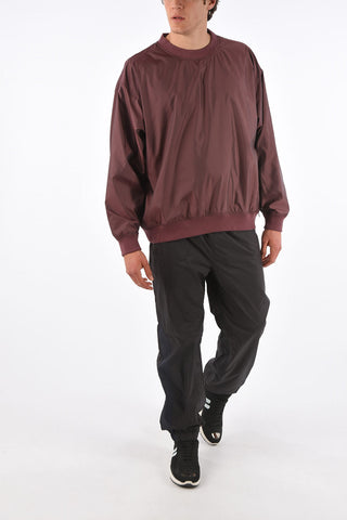 Nylon crew-neck sweatshirt