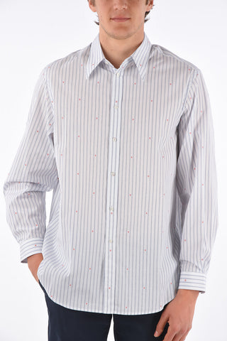 pencil striped popeline classic collar shirt