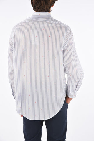 pencil striped popeline classic collar shirt