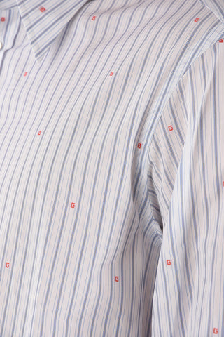 pencil striped popeline classic collar shirt