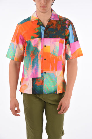 abstract print short sleeve shirt