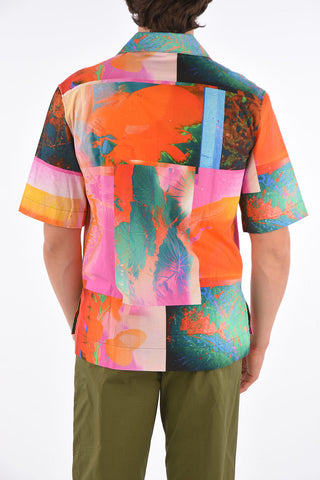 abstract print short sleeve shirt