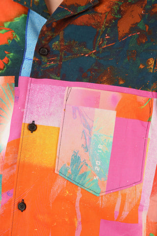 abstract print short sleeve shirt