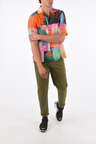 abstract print short sleeve shirt