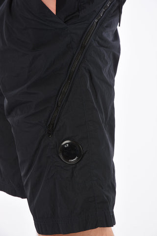 nylon drawstring waist shorts