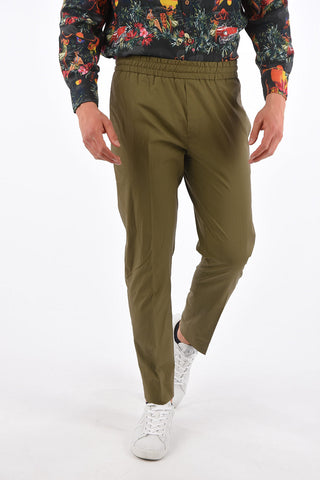 Jetted Pocket Slim Fit Pants with Drawstring 
