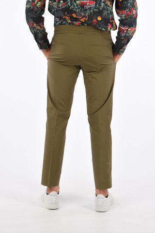 Jetted Pocket Slim Fit Pants with Drawstring 