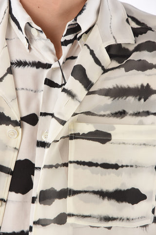 Silk Unstructured Short Sleeve Shirt