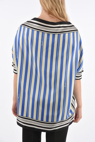 Striped Silk Box Fit Top
