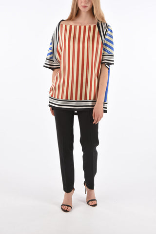 Striped Silk Box Fit Top