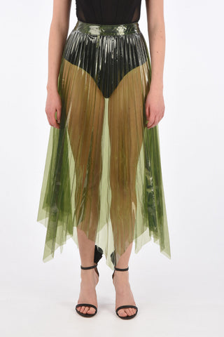 Pvc Accordion Skirt with Side Zip Closure 