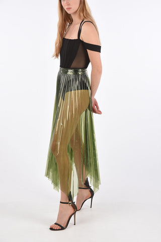 Pvc Accordion Skirt with Side Zip Closure 